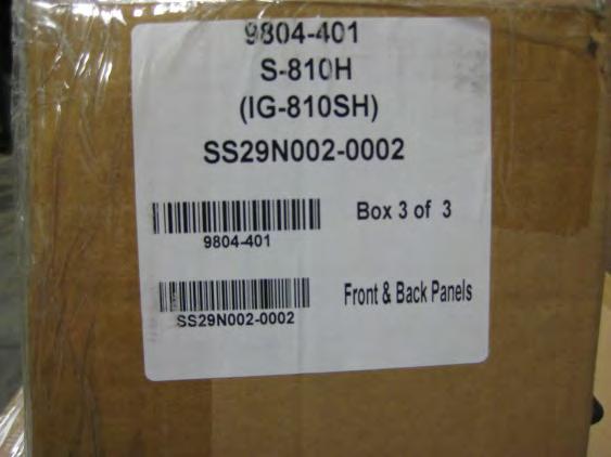 Box label will indicate the model of the room and the room serial number, the label will
