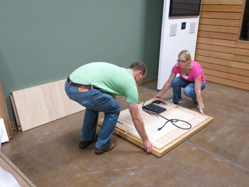 Sauna Assembly Instructions Floor Panel (Box #1): Locate the Floor Panel on a level surface 8-15 cm (3-6 inches) from wall and no more than 150 cm (5 ft) from 230