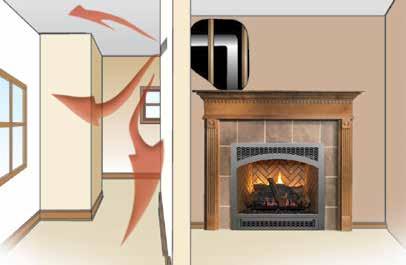 Additional Fireplace Options Extra Room Power Heat Duct Kit Option Send heat directly to additional room(s) in your home with the Extra Room Power Heat Duct Kit.