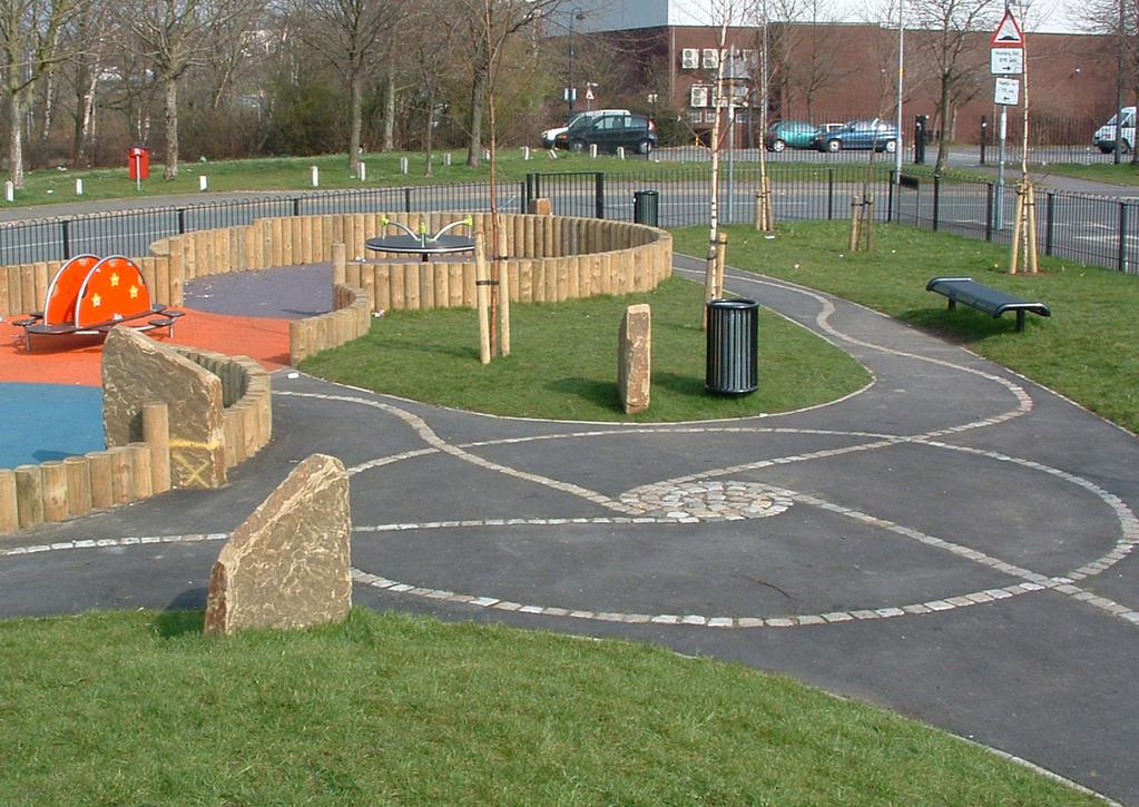 Play areas can perform other functions as well e.g. peak flood storage and habitat/ biodiversity enhancement.