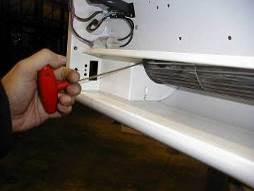 Disconnect the power supply and protect the thermal magnet (so nobody can restart it accidentally). Make sure there is no tension in the air curtain. Make sure the fans are stopped.