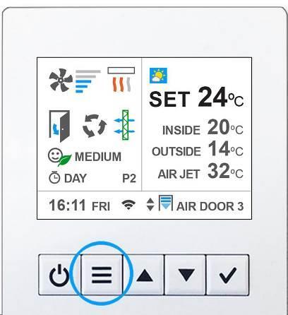 BUTTONS NAVIGATION When you are managing Control Clever, text in blue colour or flashing sign indicates where you currently are.