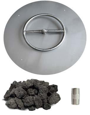 FIRE BOWL WITH ELECTRONIC IGNITION (CONTINUED) (Liquid Propane) (Natural Gas) Shown above are all components included in your fire & water bowls: Fire pan, Burner, Orifice (LP or NG),, Lava rock,