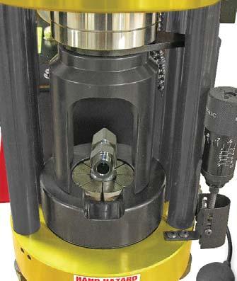 D65 SERIES Service Hose Crimpers CRIMPING WITH NOTCHED COMPRESSION RING Step 8: Slide the Pusher onto the pusher retaining ring on the hydraulic cylinder.