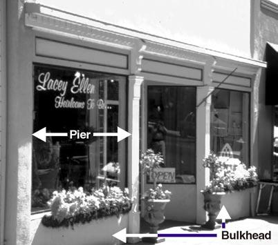 building. 2.1.3 Bulkheads. Note that changes to piers and pilasters are not eligible for Small Project Design Review. a) Maintain the original height of the bulkhead below the storefront glazing.