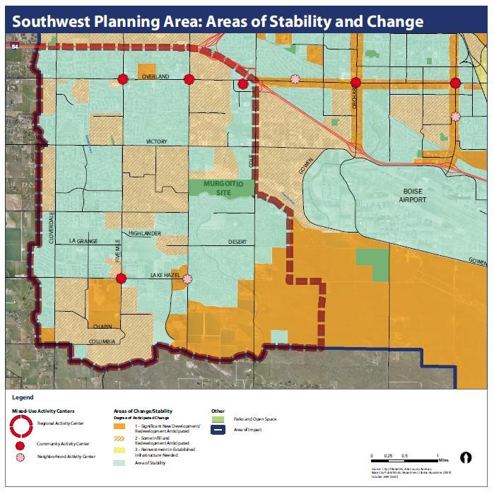 of available land. The development timing for the farmland north of the NY Canal between S. Cole Rd. and S. Maple Grove Rd. is unknown.