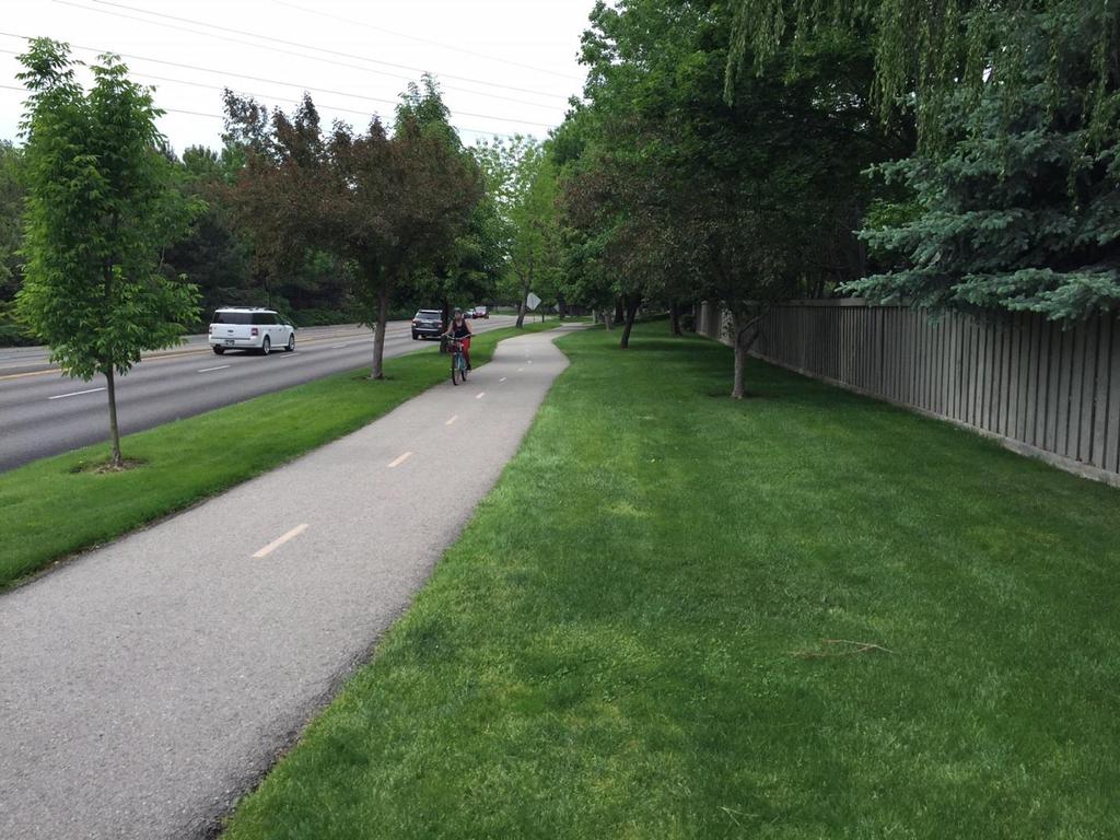 The Syringa Valley pedestrian and bicycle system plan includes three major backbone circulation features. First a 10-foot paved multi-purposes pathway will be constructed along both sides of W.