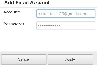 ENVIRONMENT VIEW Email Setting This tab is used to configure the Email settings of the user. Account settings: Set up the email account for sending emails.