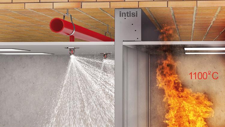 9 INTISI intisi-sc SPRINKLER SYSTEM Intisi 7 vertical fire curtains are rated EI 120, based on the Intisi-SC closed nozzle sprinkler system.