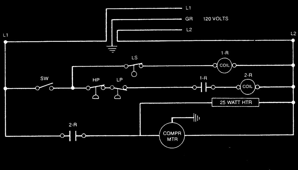 SECTION 3 - DIAGRAMS 3 LEGEND SW Sw itch, On-Off (Compressor Motor) HP-LP Switch, Pressure, Combination Hi-LO LS Switch, Liquid Level