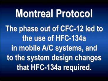 Starting with some 1992 models, with completion by the 1995 model year, HFC-134a replaced CFC-12.