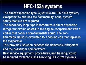 HFC-152a systems have been demonstrated in two types: