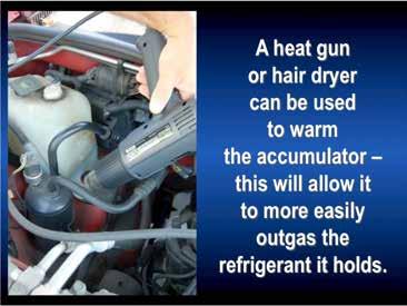 Heating the accumulator with devices such as a hair dryer or electric heating pad will raise