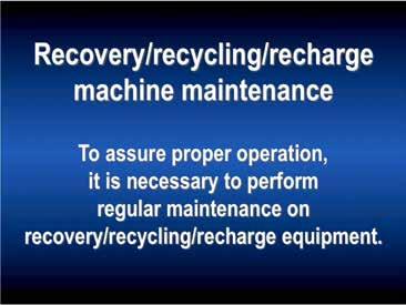 Recovery/recycling/recharge equipment should be checked frequently to ensure that no leaks exist within the internal refrigerant flow circuits, as well as the external