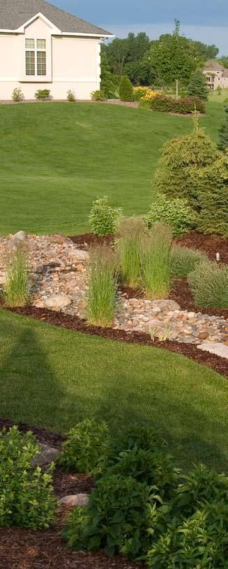 for the small wooden bridges. Fieldstone boulders were selected for retaining walls.