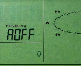 WIND DIRECTION DISPLAY TYPE The storm warning display (flashing downward weather tendency arrow) can be accompanied by a ring of the alarm.