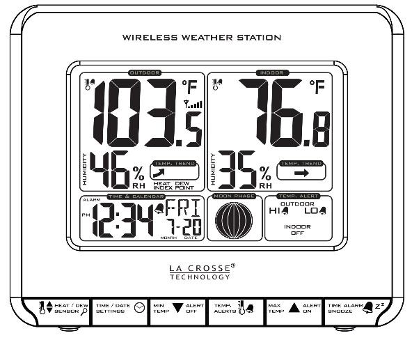 WIRELESS WEATHER STATION Model: 308-1711BL Instruction Manual DC: 071317 TABLE OF CONTENTS INITIAL SETUP... 2 LCD FEATURES.