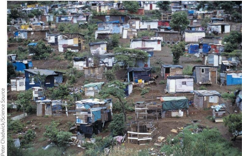 developing countries are squatters No city services