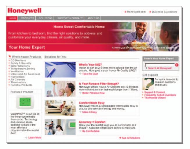 Enhanced Website Provides Personalized Indoor Air Quality Assessments for Homeowners Honeywell recently enhanced its homeowner-focused web site at http://yourhome.honeywell.