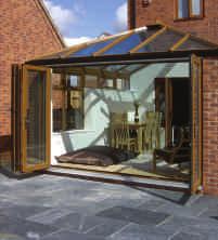 Patio, French-style, Bi-fold doors are a great way to open up a room and invite the outside in.