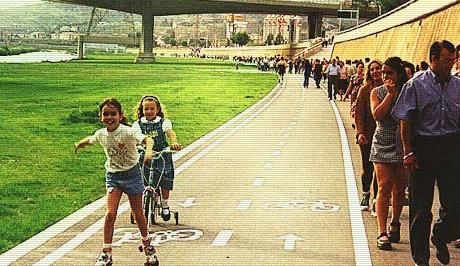 Opening Of Bikepath As it passes through a highly industrialized area (Barcelona metropolitan region), it had the dubious honor of being the most