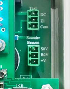 follows Terminal reference Connect Beacon / beacon sounder terminals to the following terminals +V Beacon +V or Strobe /Tone + terminal BOV Beacon -V or Strobe /Tone - terminal SOV NO connection to