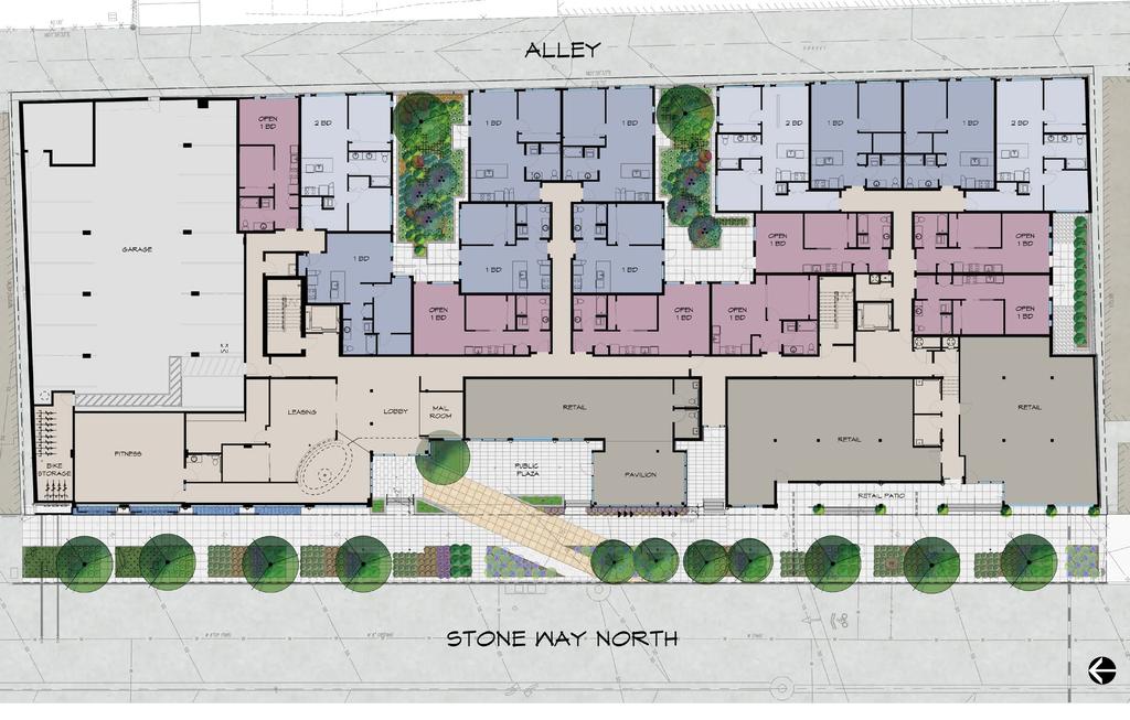 Level 1 Floor Plan The Stone Way North arterial is rapidly shifting from industrial / commercial uses, to retail, restaurant, and residential.