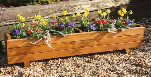 from FSC timber Rosemoor Trough Planter 875mm l x 285mm w x 260mm h Rustic styled low