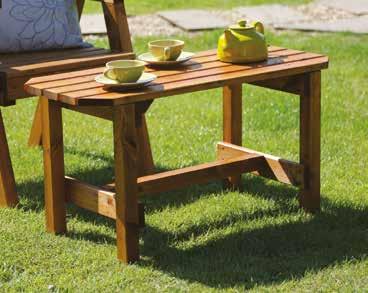 garden table Made from durable Swedish Redwood Wide arms for comfort Classic Table