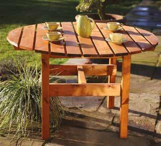hardwearing Handcrafted from Swedish Redwood Round Garden Table 75cm h 120cm dia A