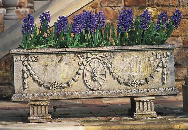 Venetian Trough A650 Fluted Supports A670 Reproduced from an original XV century Venetian design, this trough looks attractive when elevated on supports and