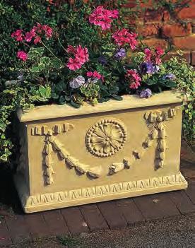 support: 11kg (25 lb) Adam Box A100 An Adam-style container decorated with festoons and medallions, ideal for use on walls or terraces. For Adam Trough, see above.