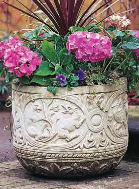 Kensington Bowl A450 This large and versatile twelve-sided planter features an entwined hop design around the bowl.