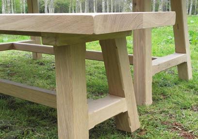 Every table and bench is made-to-measure to suit either an interior or exterior location.