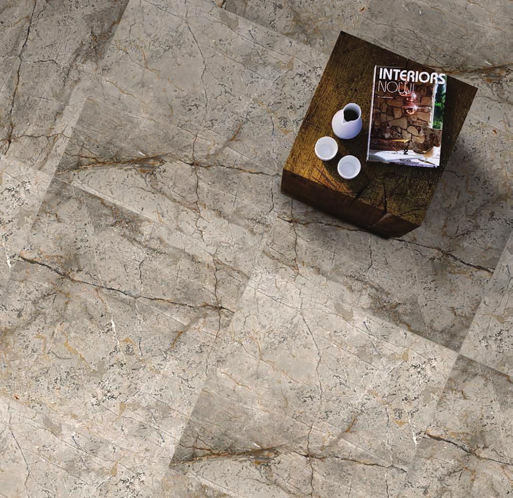 ROYAL CARE 120 x 120 cm S L A B S Unbeatable creation of technology and vision Caliza Rock in two different nishes exempli es that when technology and intent meet, they can create more eco-friendly