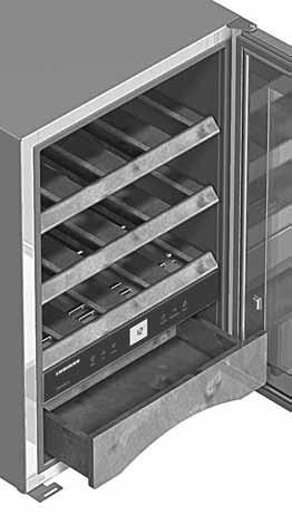 Wine Cooler Compartment Equipment - Figure 11 Wooden shelves 1 The shelves are designed for the horizontal storage of wine bottles. This prevents the corks from drying out.