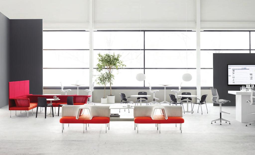 Vibrant and Varied With a modular kit of parts, Public enables people to work how and where they want. Casual group areas become destinations for brainstorming, teamwork, presentations and meetings.