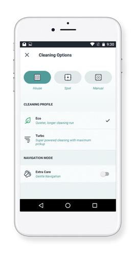 Cleaning Profiles Extra Care Navigation When you start a house cleaning with the Neato app, you can select one of the profiles below to determine the robot s cleaning style.