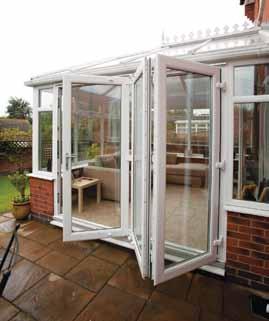 You could install bi-fold doors on your conservatory to open up the whole back elevation of your home for maximum light and space or install them in your home as an opening into your conservatory