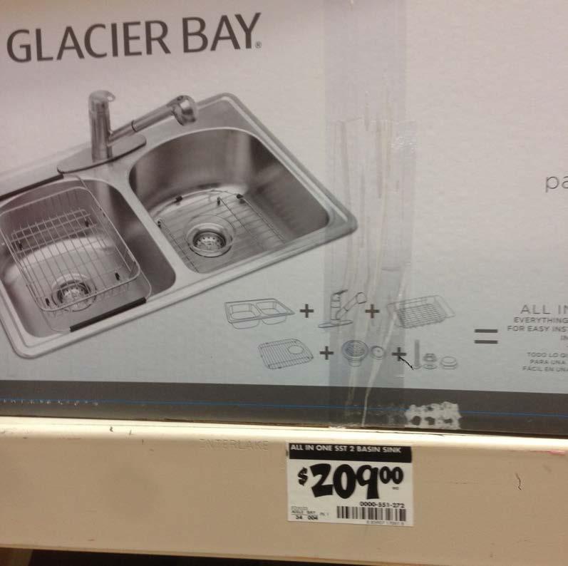 KITCHEN SINK & FAUCET COMBO (IN-STOCK) Glacier Bay All In One SST 2 Basin Sink For kitchen.