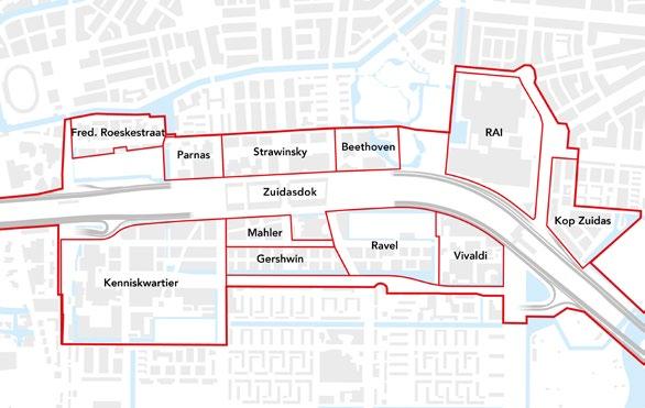 There will in the coming years be thousands of new homes and residents. The excellent road and rail links are also causing an increase in car and train traffic in Zuidas.