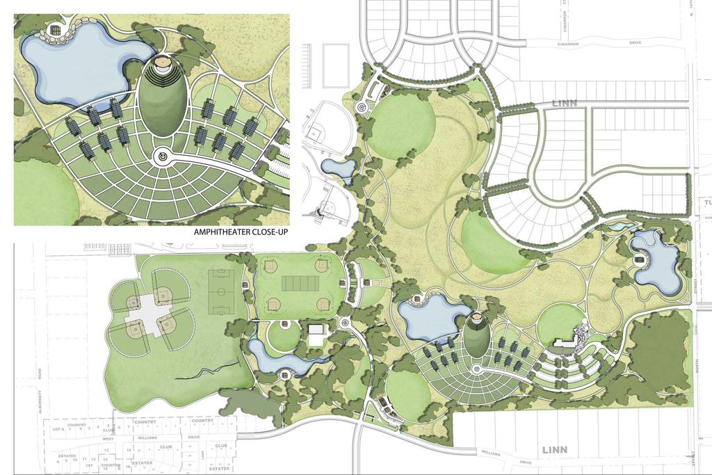 Lowe Park Amphitheater Study Concept Plan Pond Restored Prairie Amphitheater Neighborhood Park Community