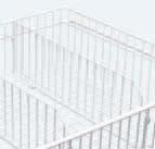 The plastic-coated grid shelves are height-adjustable and allow variable use of the interior