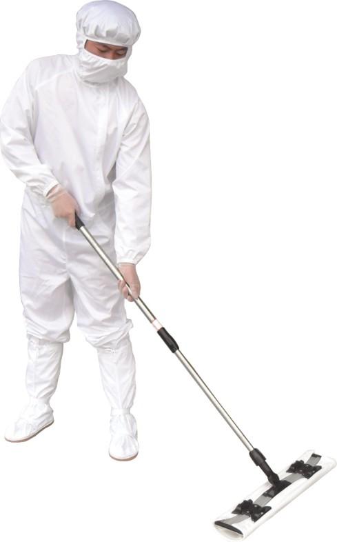 Cleaning a cleanroom Mop heads with pieces or telescopic handle Lightweight but rotate and easy to move Full surface