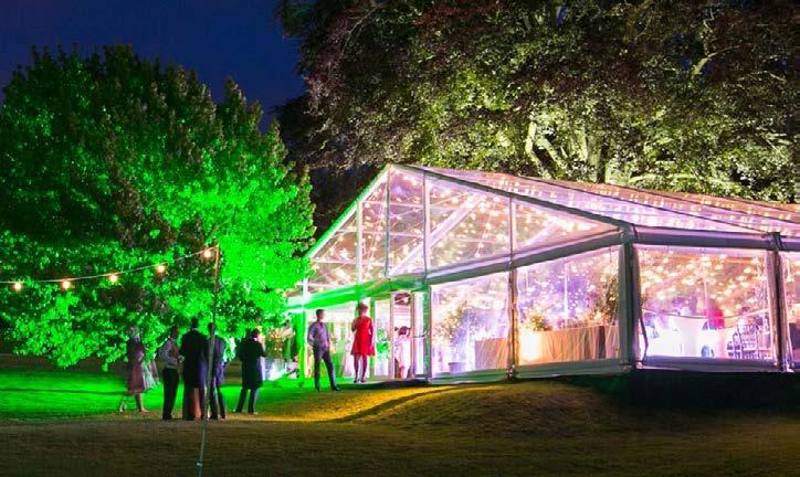 Light up buildings, trees and walkways to the marquee