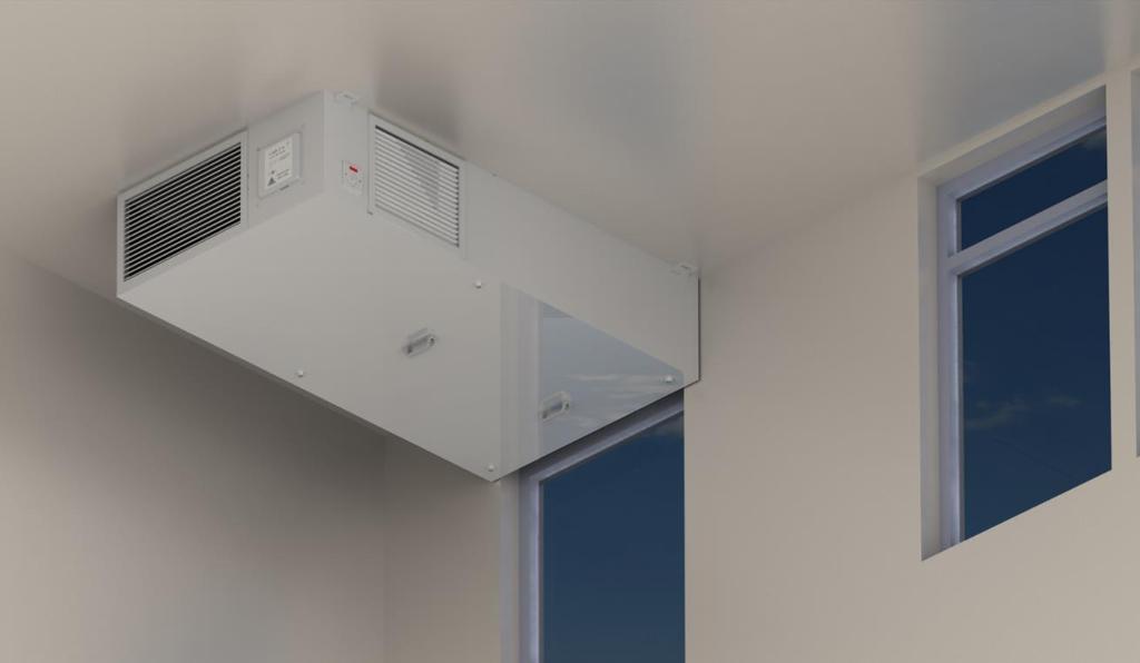 Design The hybrid ventilation units can be installed within high level ceiling voids