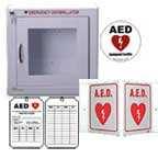 $513 Photos are for representation only. Fully Recessed AED Cabinet with Audible Alarm Need One. $225 Wall sign to mark AED location Need One.