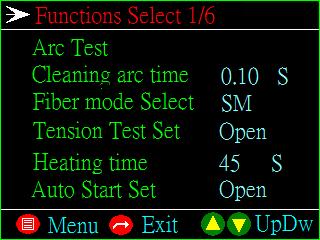 4.Description of Software Menu There are 6 pages of the software menu: function selection, parameter set, maintenance set, record check and operation guide, description of subpage is as follows: Arc