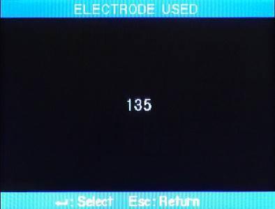 Electrode Used User can check the current usage count through Electrode Menu 9.3.
