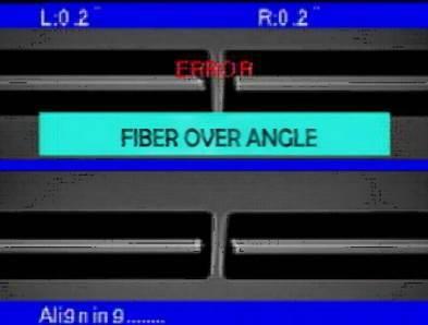 11.4. FIBER OVER ANGLE It appears when the measured value of fiber cleave angle is bigger than angle limit. Check the condition of fiber cleaver and reset the fiber. Check the limit of cleave angle.